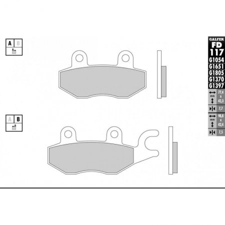 Тормозные колодки GALFER FD117 G1054